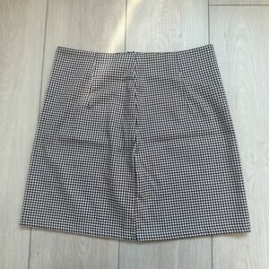Shein houndstooth plaid high waisted mini skirt brown black white small